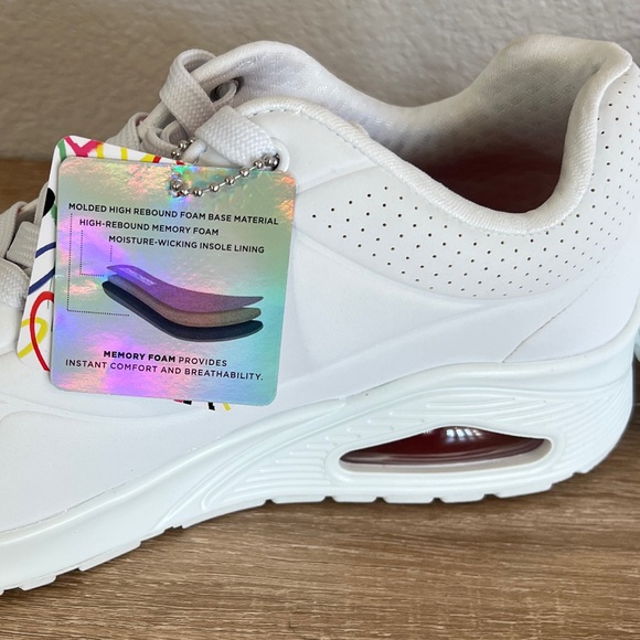 Skechers White w Red Heart Sneakers: JGoldcrown X Sketchers Collab - Picture 6 of 8